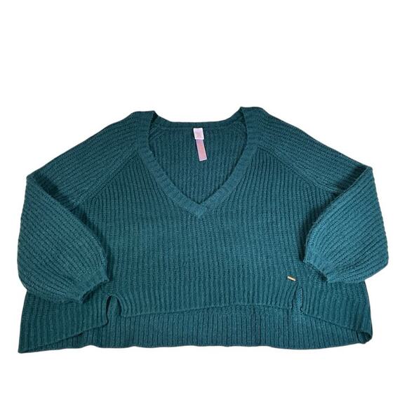 Savage X Fenty Fuzz Knit V-Neck Sweater Longer Back Body 2x Fuzzy High Quality - Picture 10 of 11